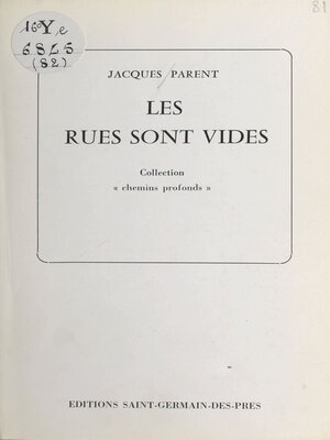 cover image of Les rues sont vides